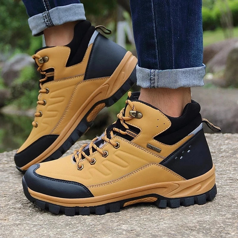 New Winter Men Boots Fur Warm Snow Boots Men Winter Boots Work Shoes Men waterproof Ankle Boots Outdoor Men's Sneakers Footwear