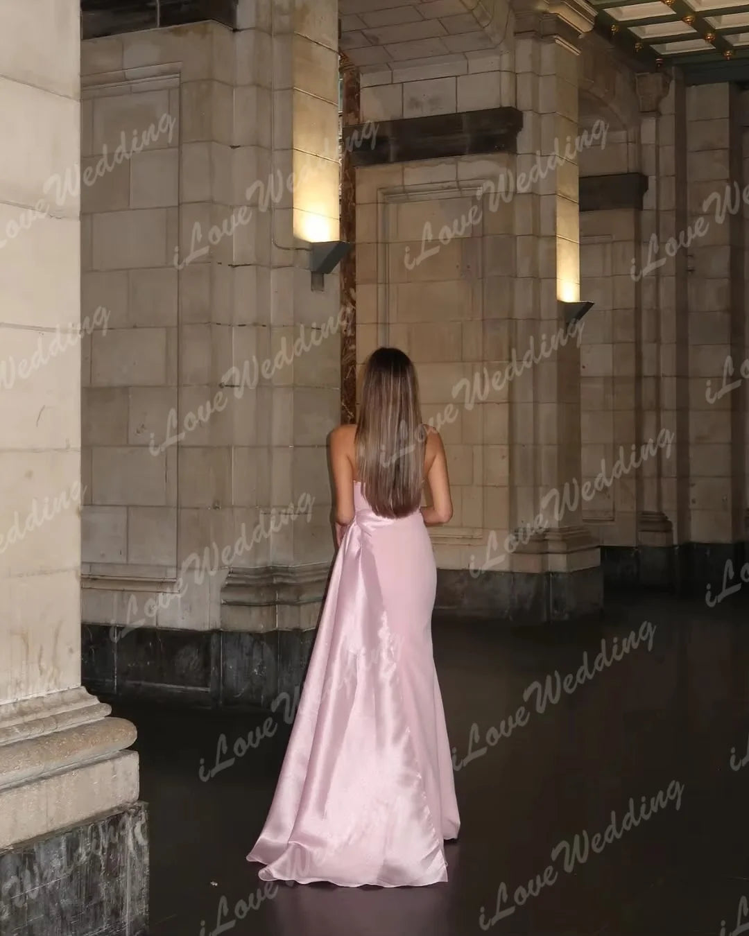 Elegant Evening Dresses for Women Pink Strapless Customized Women Wedding Party Gowns Floor-Length Sleeveless Prom Dresses 2025
