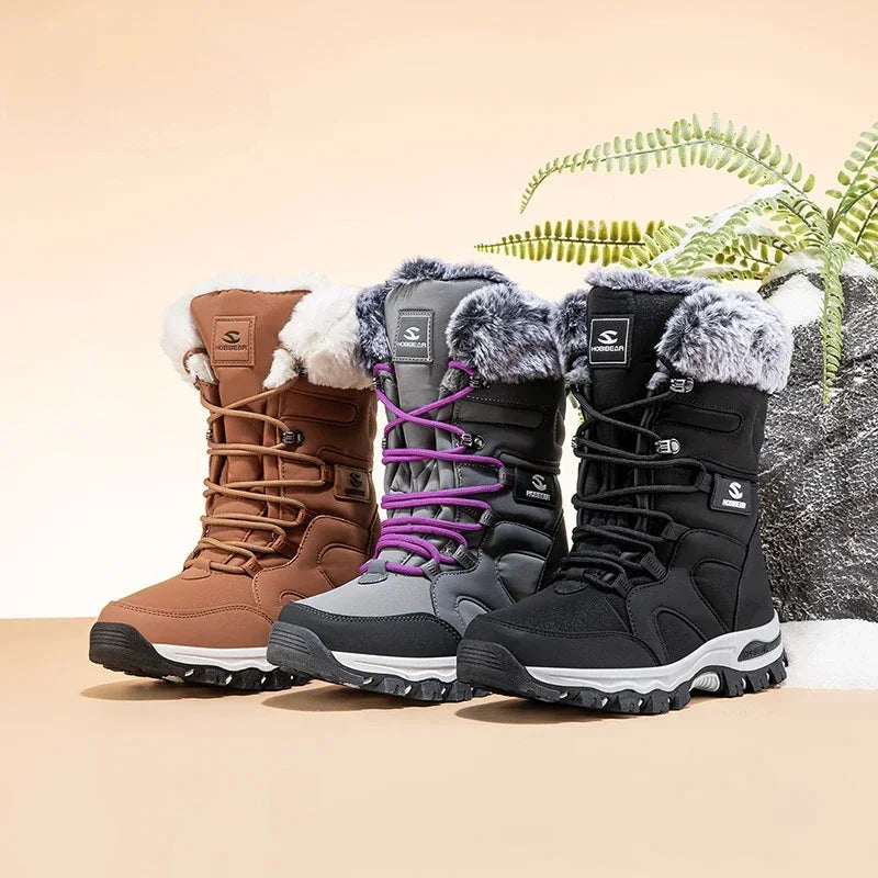 Winter Children's High Top Casual Snow Boots Boys And Girls Soft Bottom Non Slip Plush Thick Insulated Waterproof Cotton Shoes