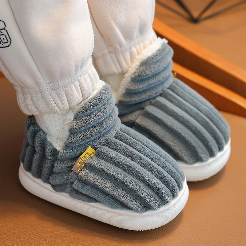 Children's Winter Plush Warm Slippers Kids Shoes Girls Boys Shoes Home Non-slip Snow Boots Student Cotton Shoes 1-10 Years