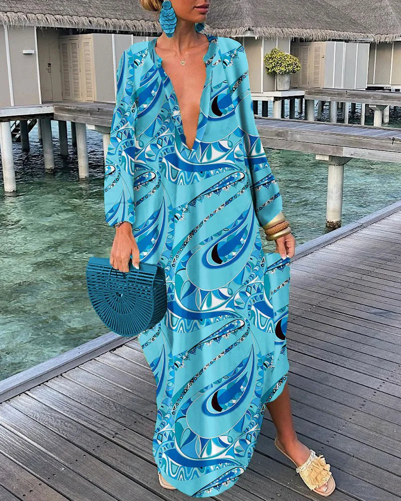 Summer Long Elegant Robe Dress 2023 Fashion Party Long Sleeve Dresses Women's Casual Sundress Vintage Dresses For Women Clothing