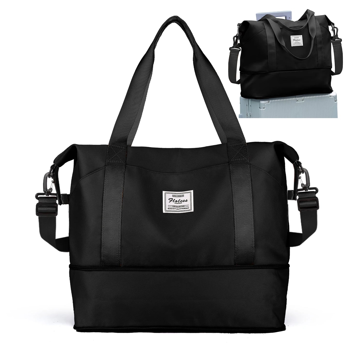 Expandable Travel Duffle Bag for Women Carry On, Weekender Overnight Shoulder Bag,Gym Tote Bag Wet Pocket Delivery Hospital Bag