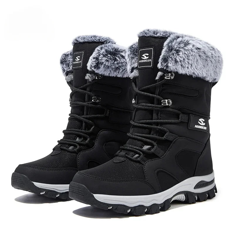 Winter Children's High Top Casual Snow Boots Boys And Girls Soft Bottom Non Slip Plush Thick Insulated Waterproof Cotton Shoes