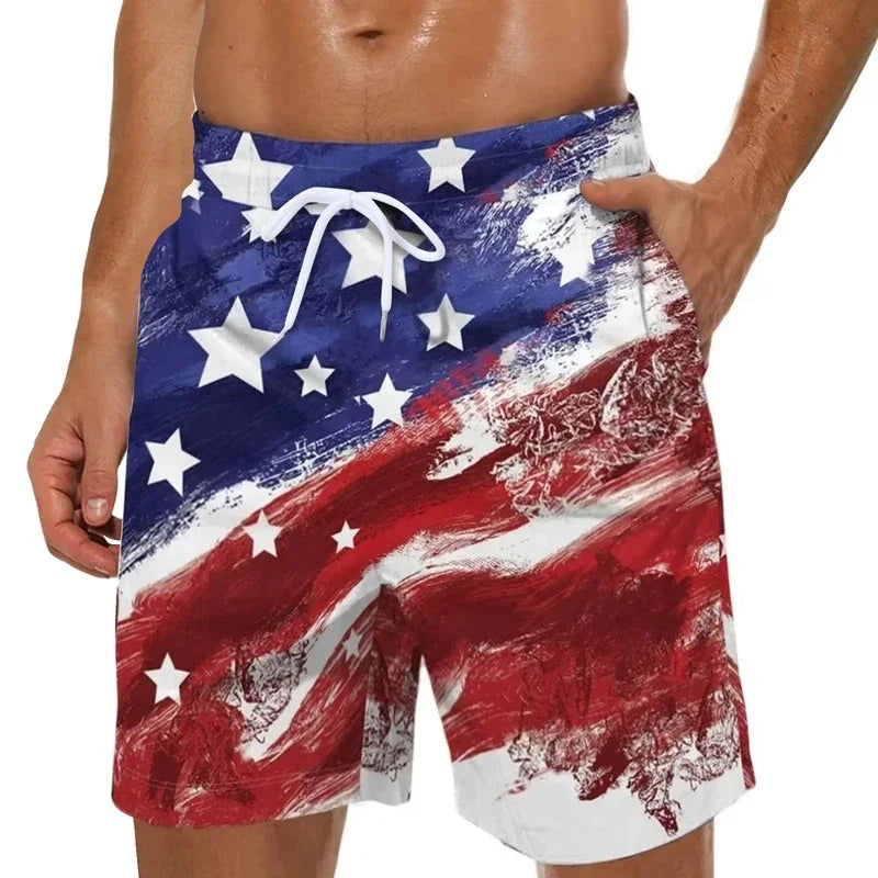 2025New Summer Boardshorts Men'S Board 3D Printed Beach Men Swimwear Shorts Swimsuit Swim Sports Gym Hawaii Joggers Pants Loose