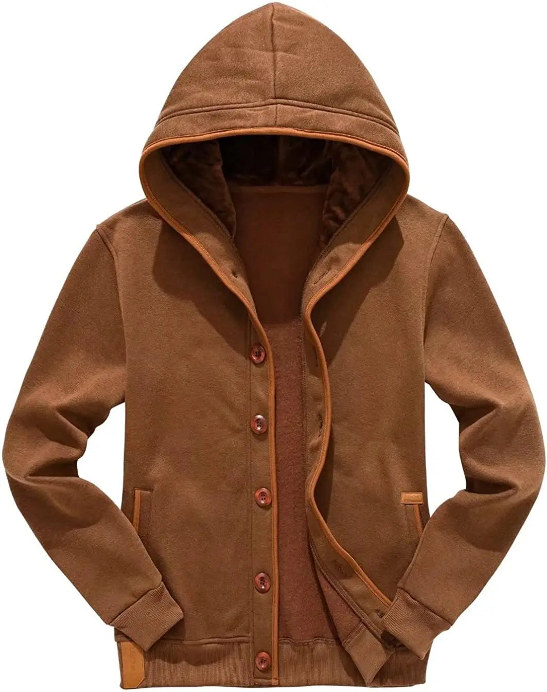 Men's Winter Soft Jackets Windbreak Coats Hooded Single Breasted Button Thick Casual Streetwear Fashion New Male Winter Clothing