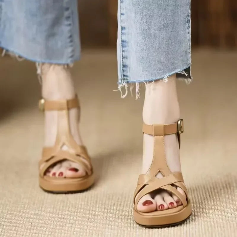 2025 New Women Shoes Summer Modern Women's Sandals Fashion Ankle Buckle Super High Heel Sandals Casual Solid Party Dress Shoes