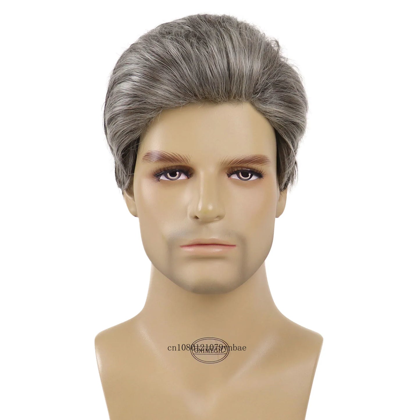 Short Wigs for Older Men Synthetic Grey Color Wig Toupees Natural Curly Wigs Daily Use Male Cosplay Costume Wig Hair Replacement