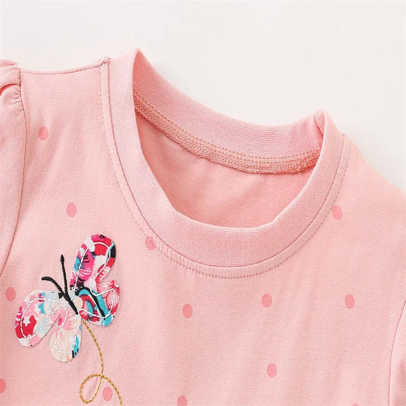 Jumping Meters Animals Embroidery Summer Princess Girls Dresses Party Birthday Frocks Children's Costume Cats Dress