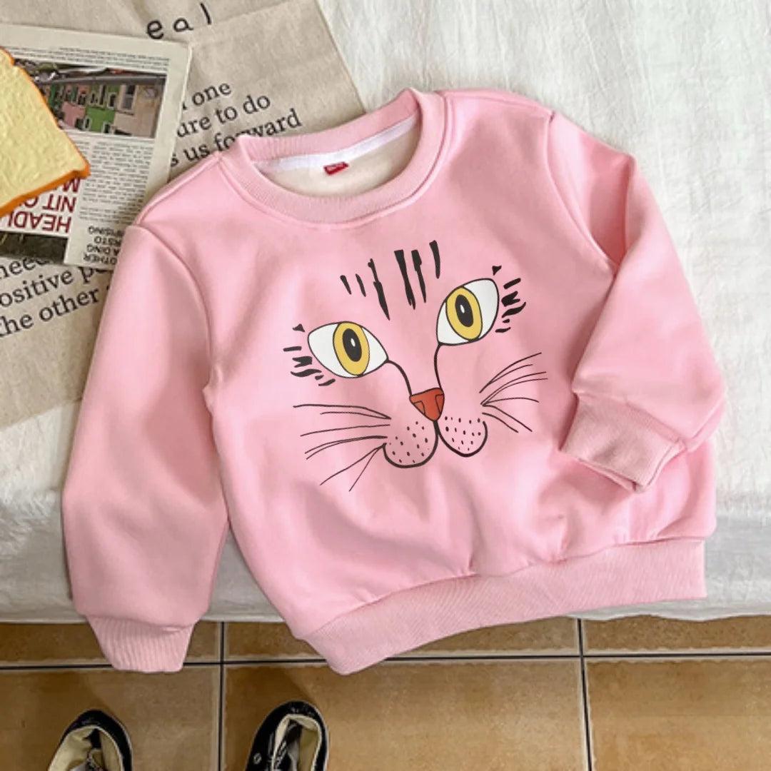 2024 winter warm sweaters for girls fleece thicken kids sweatshirts cartoon tops toddler boys clothing