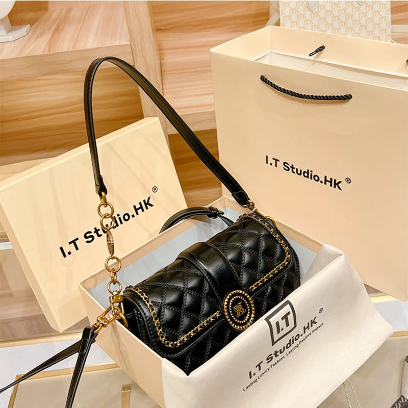 Women's handbag designer underarm bag, women's 2024 new autumn and winter high-end texture handbag, crossbody shoulder bag