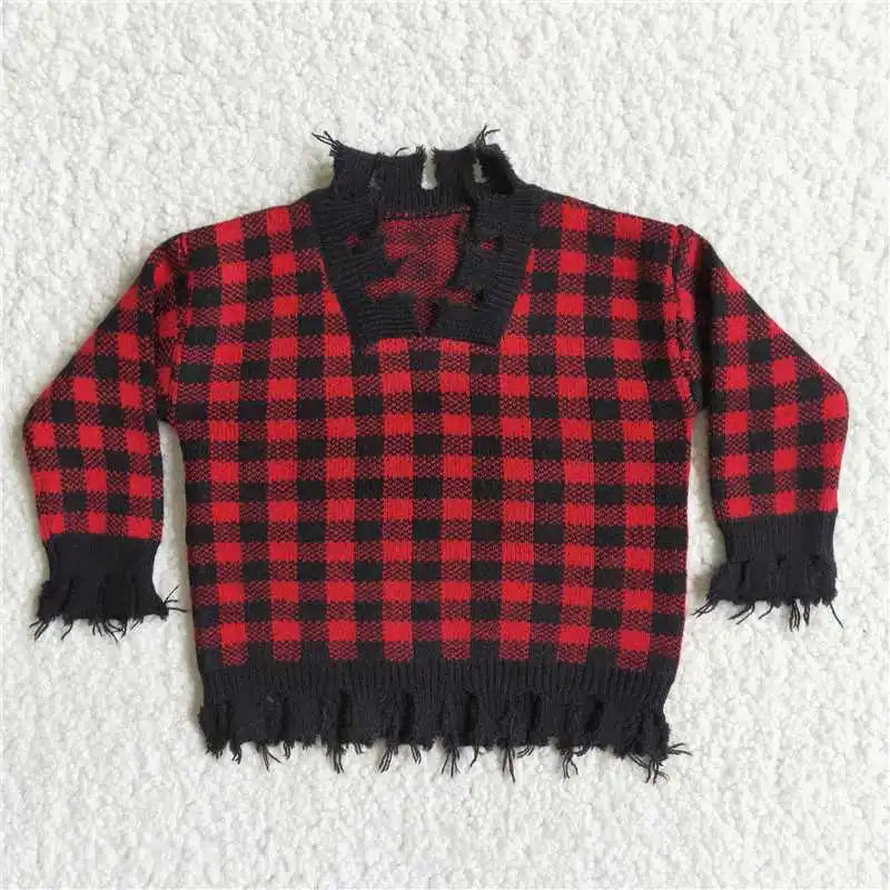 New Fashion Baby Girls Boys Children Boys' Tricolor Striped Sweater Wholesale Boutique Children Winter Coat