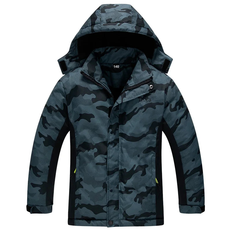 Dubbped Long Winter Coat For Children Boys Girls Jackets Overcoat Thick Kids Warm Outerwear Hooded Snowsuit Wind Proof Clothes