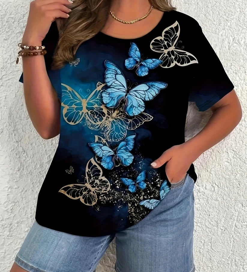 Plus Size Elegant Casual Woman T-Shirt Fashion Loose T-Shirt Woman Temperament Long sleeve T-Shirt Holiday Weekend