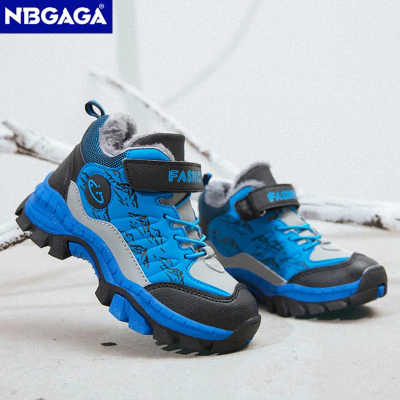 Winter Children's Casual Snow Ankle Boots Non-slip Outdoor Mountain Climbing Shoes Fashion Kids Waterproof Warm Sneakers