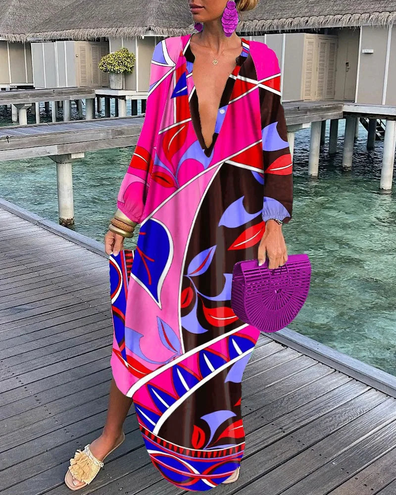 Summer Long Elegant Robe Dress 2023 Fashion Party Long Sleeve Dresses Women's Casual Sundress Vintage Dresses For Women Clothing