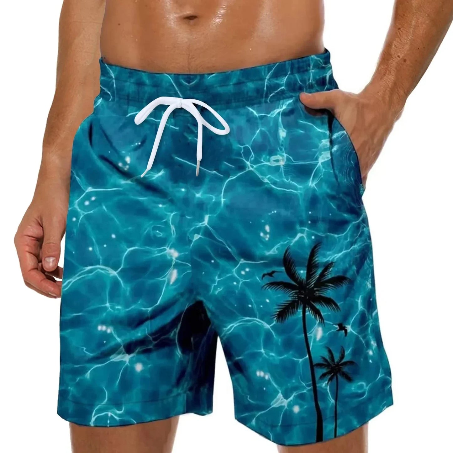 2025New Summer Boardshorts Men'S Board 3D Printed Beach Men Swimwear Shorts Swimsuit Swim Sports Gym Hawaii Joggers Pants Loose