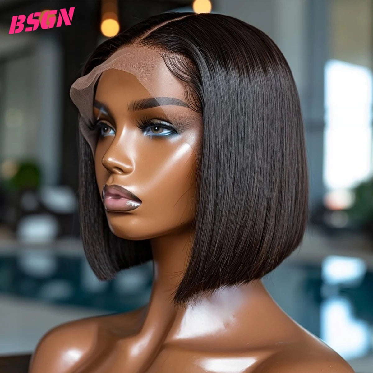 180% Short Bob Human Hair Wigs 13X4 HD Transparent Lace Frontal Human Hair Wigs For Women Pre Plucked High Quality Glueless Wigs
