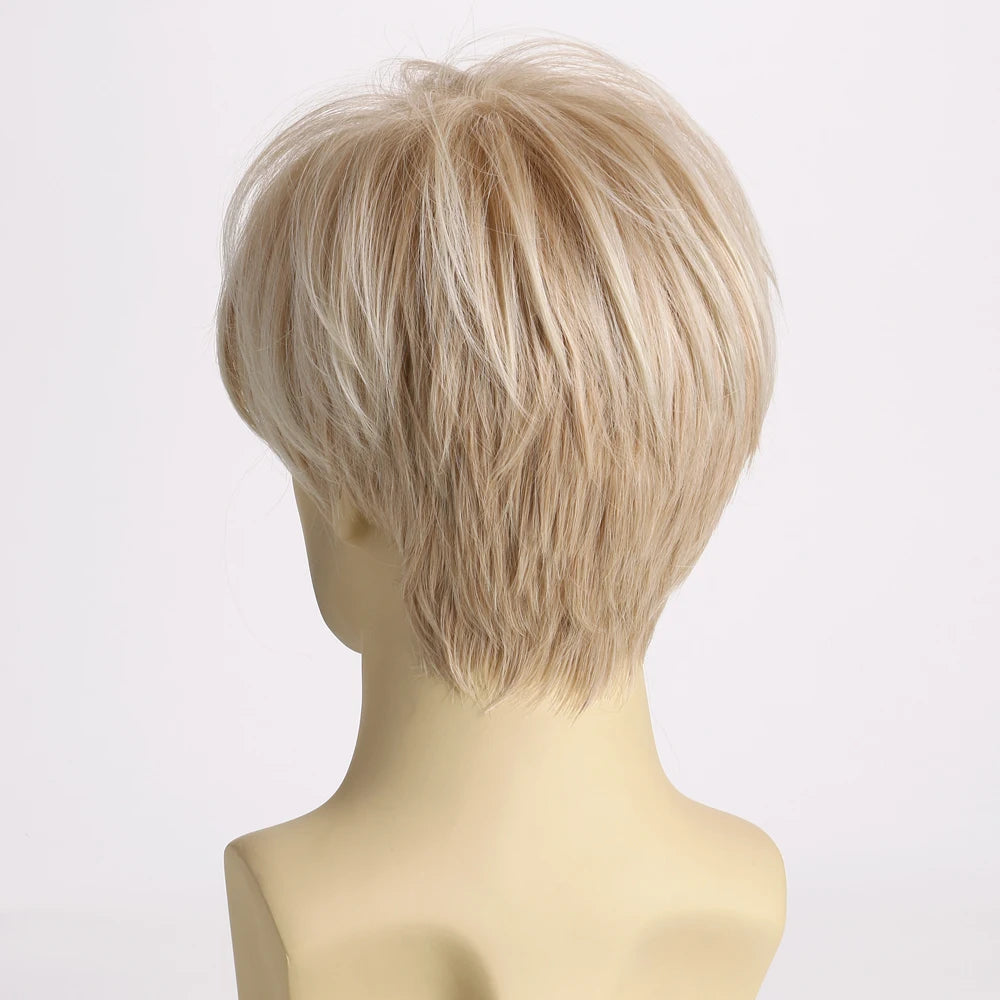 Synthetic Short Curly Wig for Men Blonde Wave Wigs Heat Resistant Fiber For Halloween Party Daily Cosplay Concert