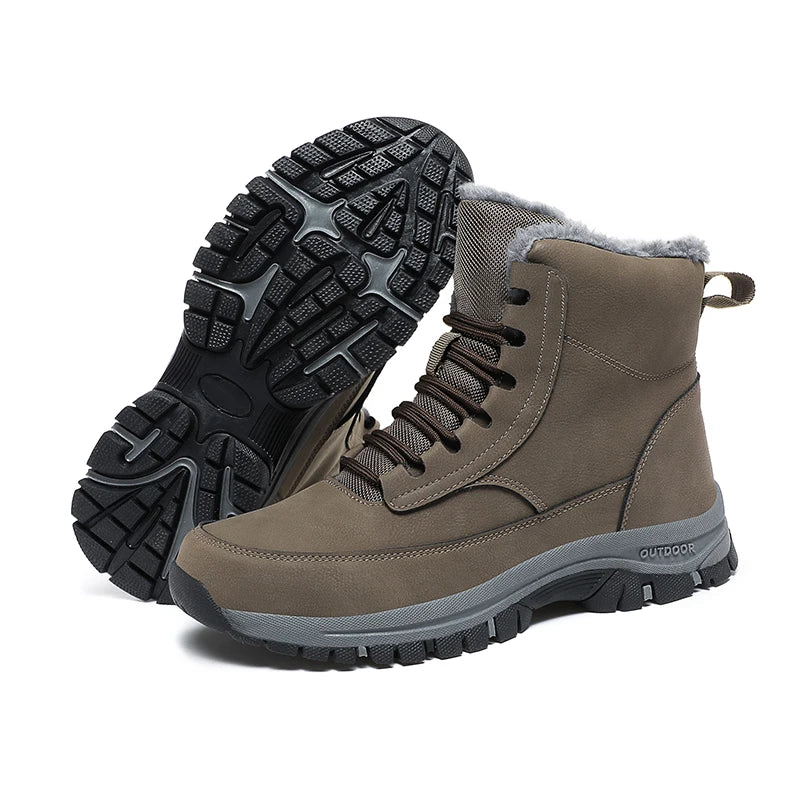Winter Men Snow Boots For Men keep Winter Warm Fur Plus Retro hiking Boots Leisure Comfort Vintage Style mountain Boots Men shoe