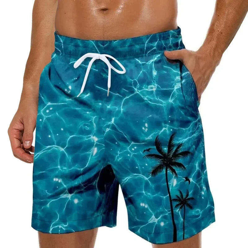 2025New Summer Boardshorts Men'S Board 3D Printed Beach Men Swimwear Shorts Swimsuit Swim Sports Gym Hawaii Joggers Pants Loose