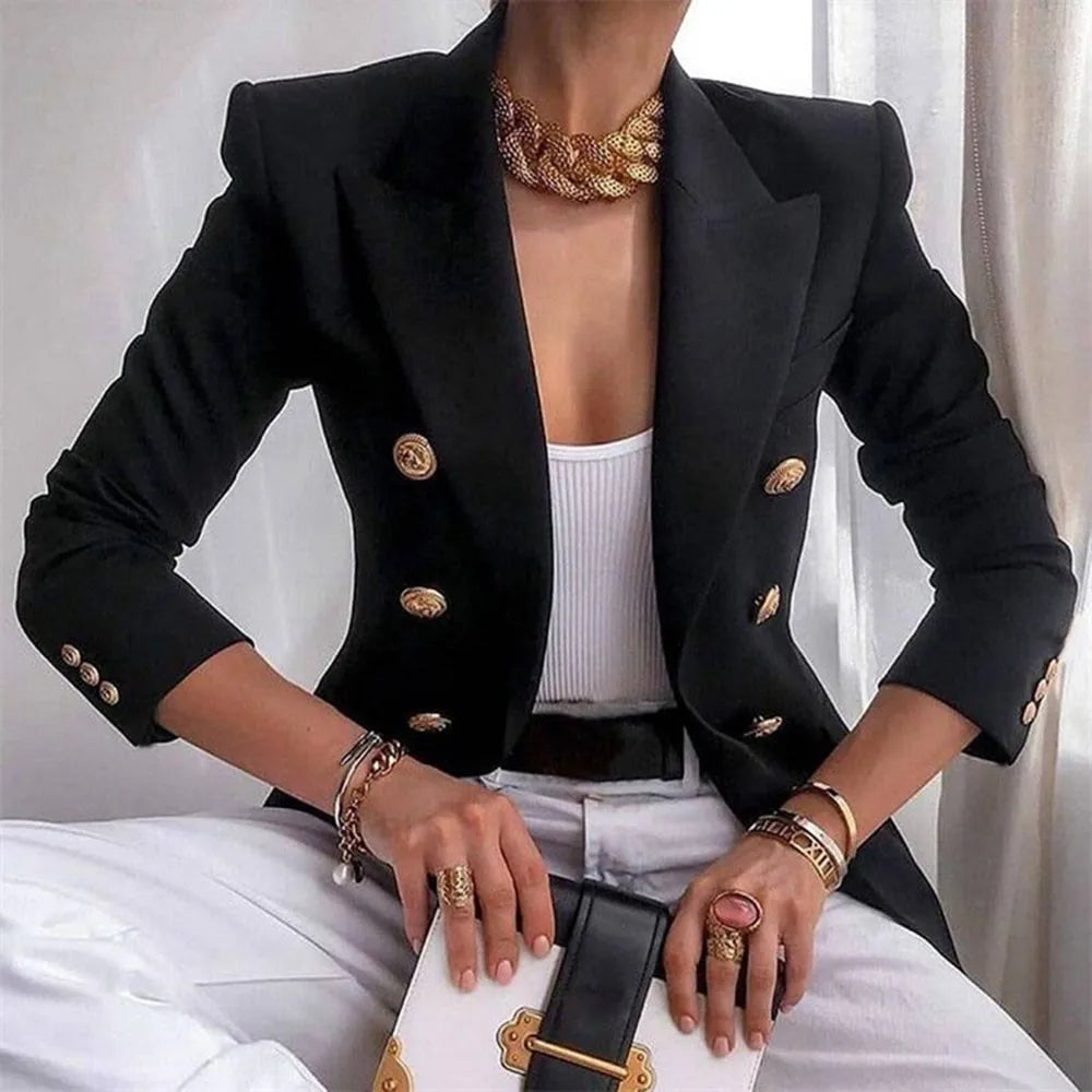 Casual Long Sleeve Blazers Femme Women Coat 2025 Fashion Jacket Outerwears Office Blazer Woman Clothes Spring Autumn