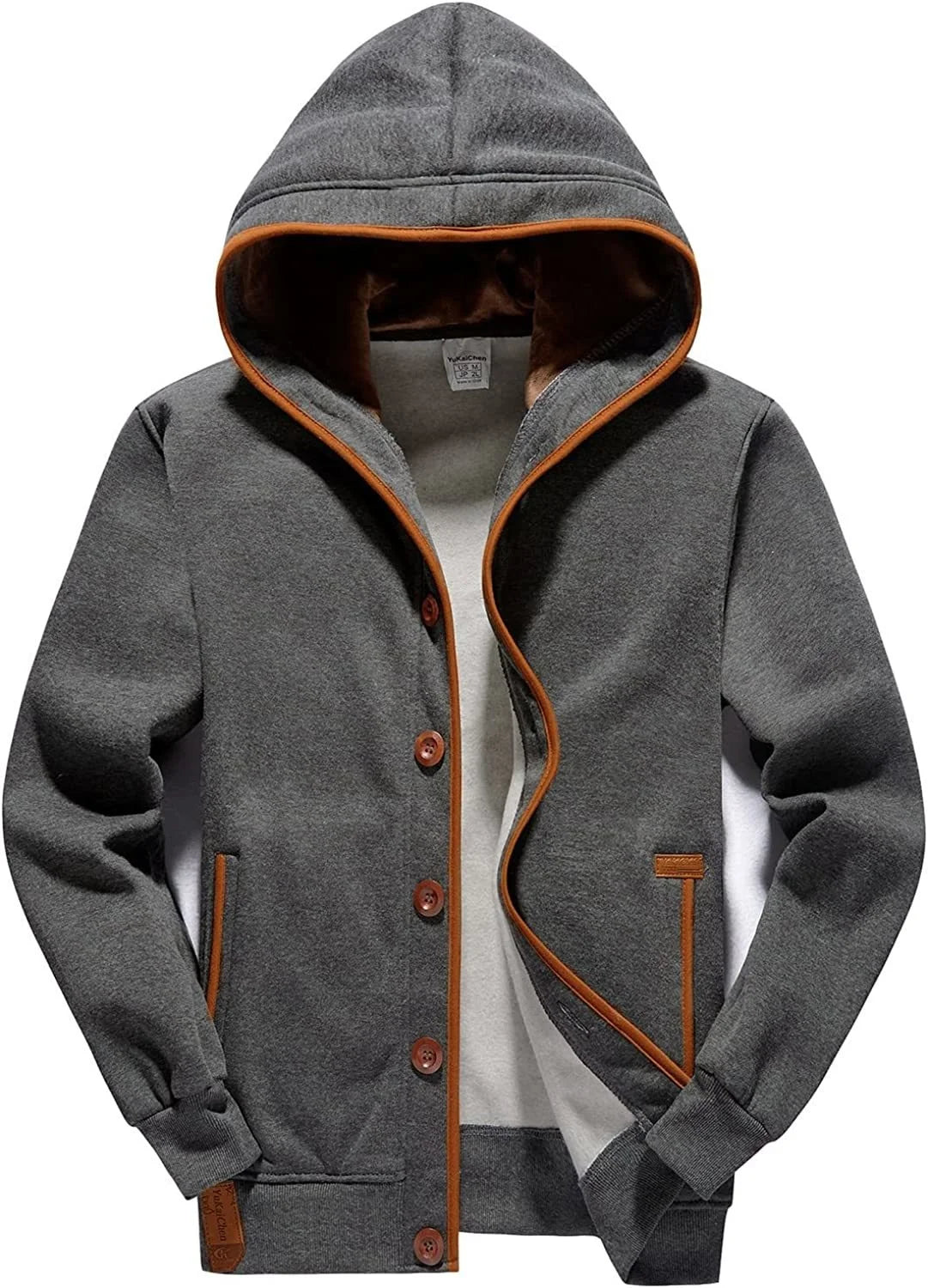Men's Winter Soft Jackets Windbreak Coats Hooded Single Breasted Button Thick Casual Streetwear Fashion New Male Winter Clothing