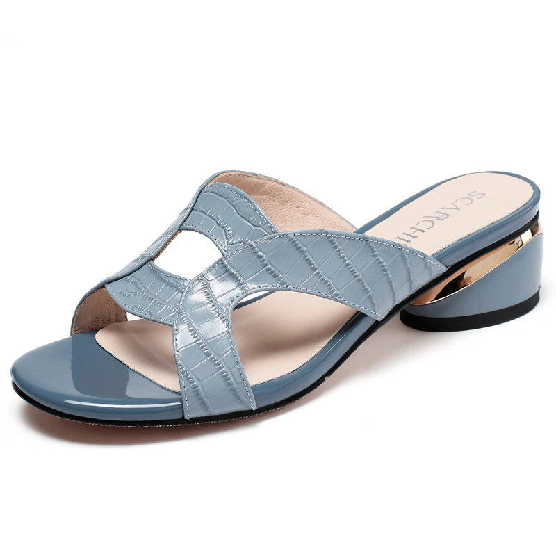 New Women's Slippers Women Shoes 2022 Summer Peep Toe Sandals Fashion Pumps Ladies Dress Wedding High Heels Shoes Female Slides