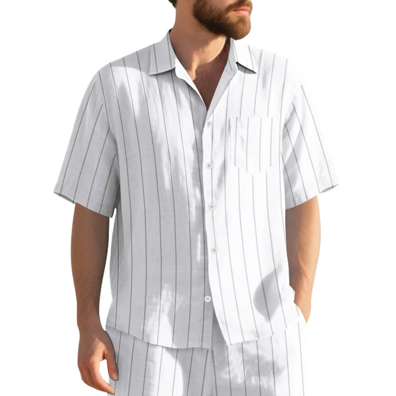 Shirt, men's short-sleeved inner with non-ironing loose casual jacket, ruffian handsome white boys shirt
