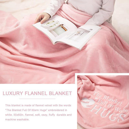 Birthday Gifts for Women, Get Well Soon & Self Care Gifts for Women, Relaxing Spa Gifts Basket with Luxury Flannel Blanket, Thanks Mothers Day Gifts for Mom Her Friend Sister Wife Grandma