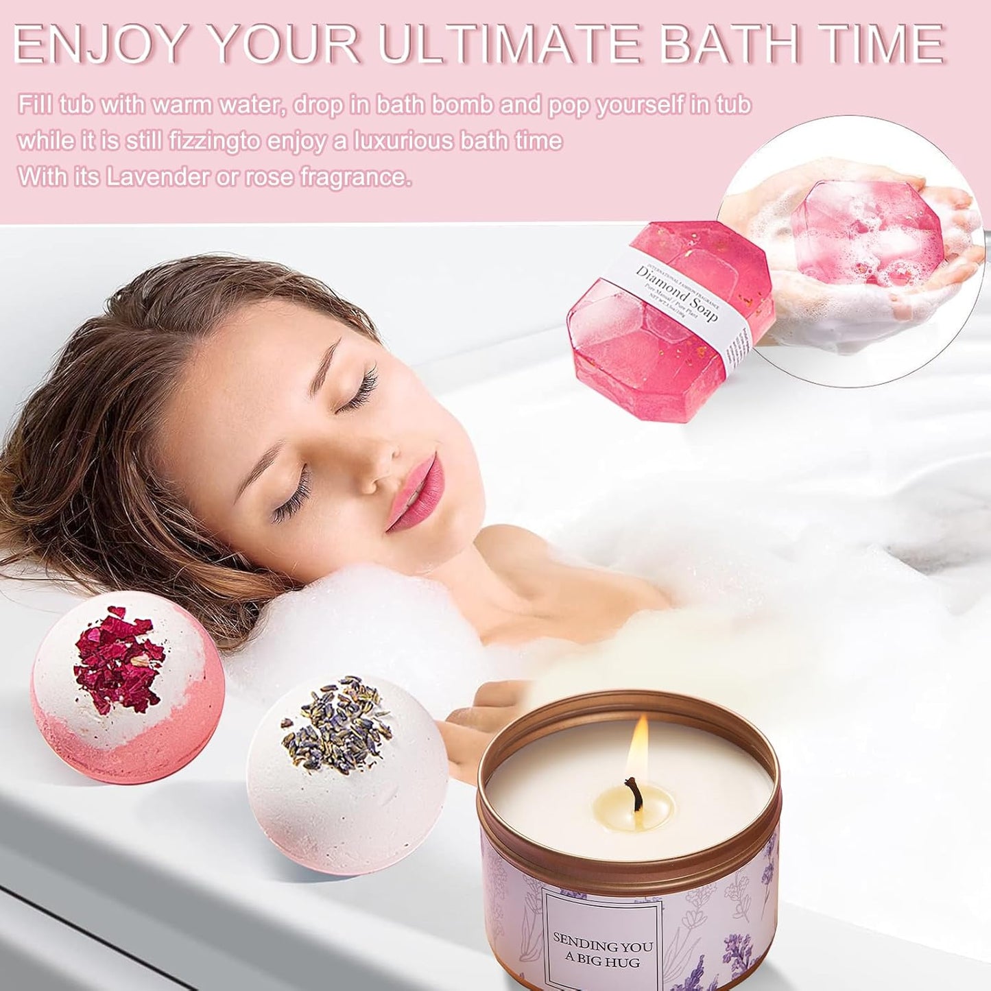 Birthday Gifts for Women, Get Well Soon & Self Care Gifts for Women, Relaxing Spa Gifts Basket with Luxury Flannel Blanket, Thanks Mothers Day Gifts for Mom Her Friend Sister Wife Grandma