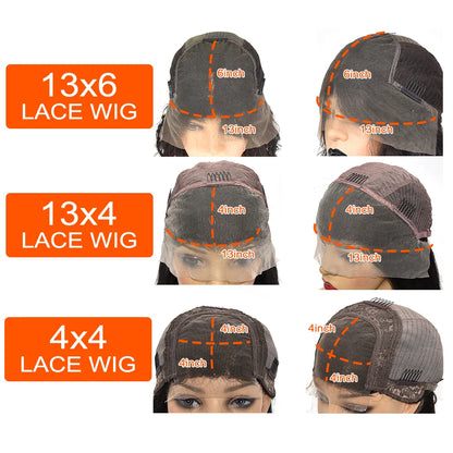 Ginger Orange Color 13x6 Transparent Lace Front Wigs Body Wave Lace Frontal Wigs Brazilian Pre Plucked Curly Human Hair Wigs