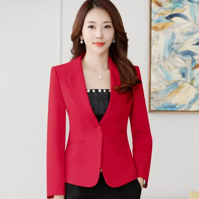 Naviu High-Quality Blazer Straight and Smooth Jacket Office Lady Style Coat Business Formal Wear Candy Color Heavy Tops