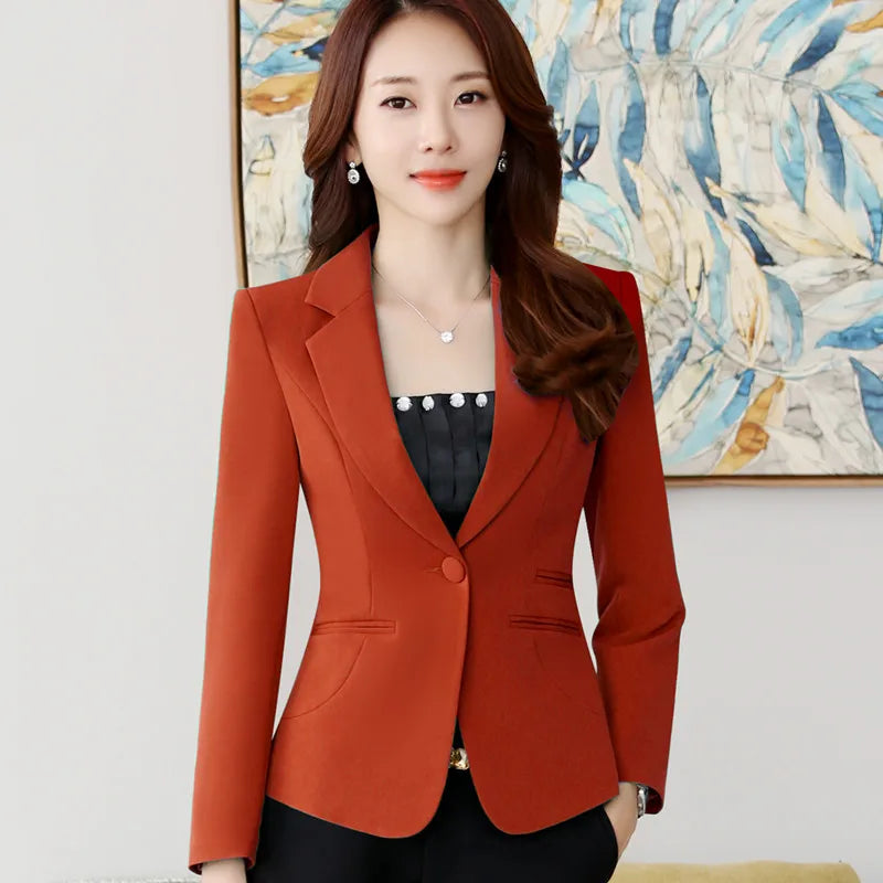 Naviu High-Quality Blazer Straight and Smooth Jacket Office Lady Style Coat Business Formal Wear Candy Color Heavy Tops