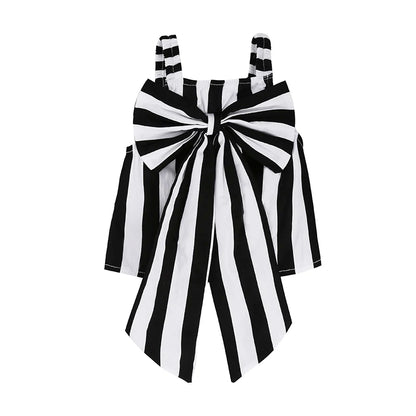 Girls Clothing Sets 2025 Summer New Children Girls Clothing Sets Kids Strapless Striped bowknot top + pants Suit Clothes TZ528