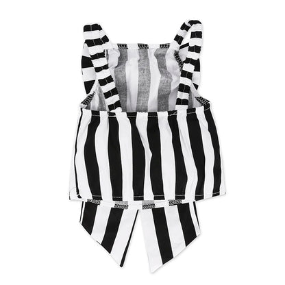 Girls Clothing Sets 2025 Summer New Children Girls Clothing Sets Kids Strapless Striped bowknot top + pants Suit Clothes TZ528