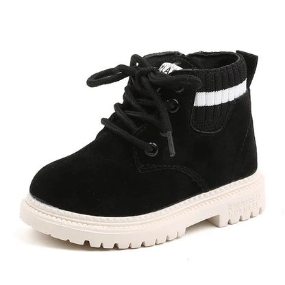 Children's Casual Shoes Autumn Winter Snow Boots Boys Shoes Fashion Leather Soft Antislip Girls Boots 21-30 Sport Running Shoes