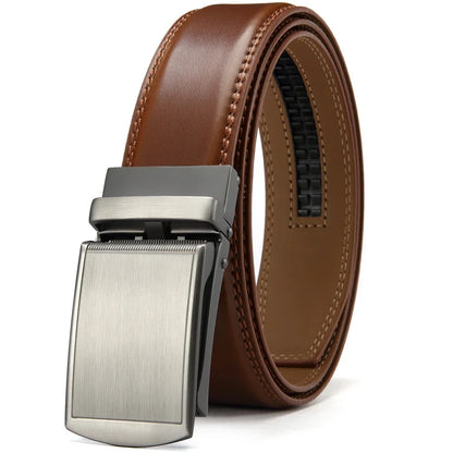 Mens Leather Belt Multiple Automatic Available Belts Leisure Fashion Ratchet Belts for Men Pants Waistband