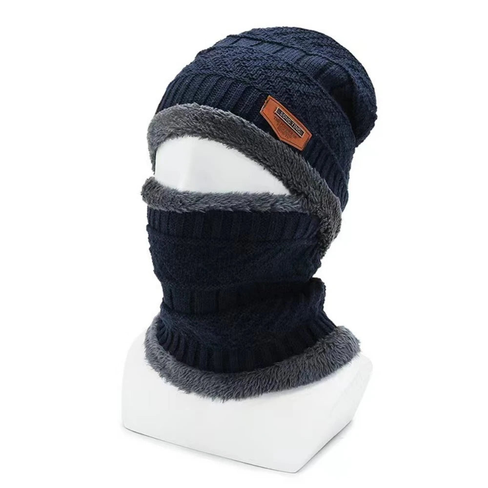 Boys Winter Hats and Scarves Set Boys Girls Add Thick Hats and Necklaces In Autumn Cute Baby Hats for Children Ages3-8Years