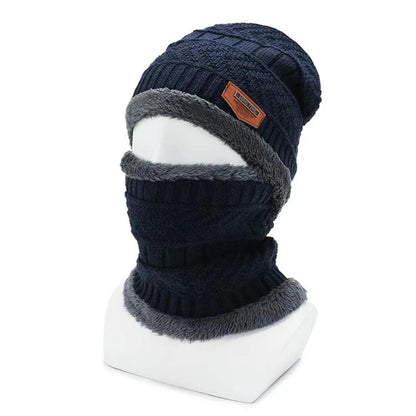 Boys Winter Hats and Scarves Set Boys Girls Add Thick Hats and Necklaces In Autumn Cute Baby Hats for Children Ages3-8Years