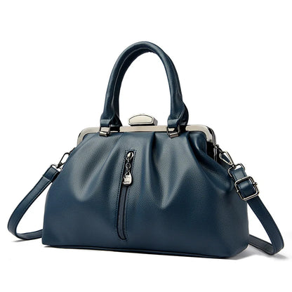 Large-capacity casual cross-body handbag 2025 new niche design new European and American fashion bag pleated simple one-shoulder