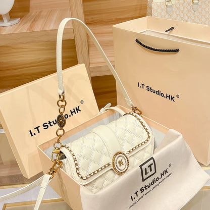 Women's handbag designer underarm bag, women's 2024 new autumn and winter high-end texture handbag, crossbody shoulder bag