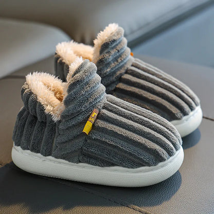Children's Winter Plush Warm Slippers Kids Shoes Girls Boys Shoes Home Non-slip Snow Boots Student Cotton Shoes 1-10 Years