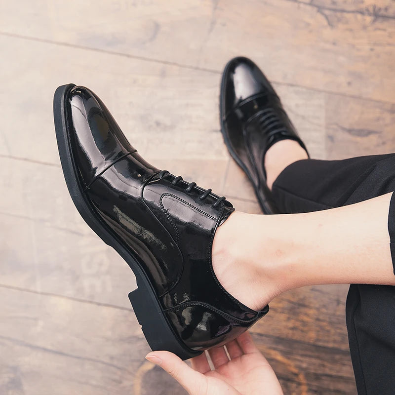 Height Increasing Shoes Men Taller Elevator 6CM Invisible Insole for Daily Men's Heighten Increased Wedding Oxfords Office Male