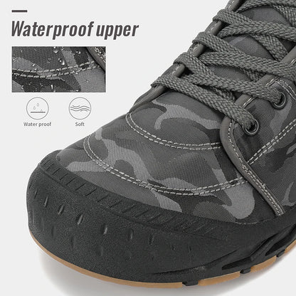Winter Men's Snow Boots 2025 New Style Platform  Warm Fur Ankle Boots Camo Design Plush  Outdoor Non-slip Hiking Cycling Shoes