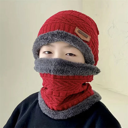 Boys Winter Hats and Scarves Set Boys Girls Add Thick Hats and Necklaces In Autumn Cute Baby Hats for Children Ages3-8Years