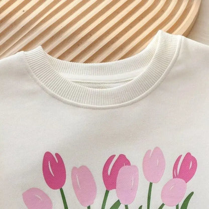 Girls Clothes Sets Spring Autumn Blouses Tops + Pants Outfits For Children Clothes Set Sweet Kids Clothing 4 6 9 T2Pcs