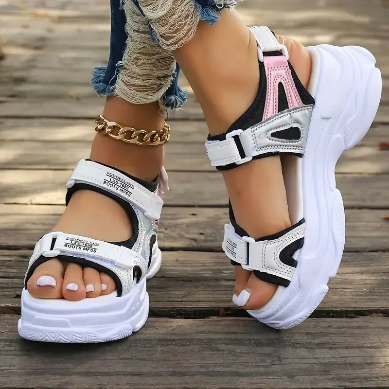 New Summer Fashion Comfortable Wear-resistant Thick-soled Height-enhancing Sandals Non-slip Beach Casual Sports Shoes for Women