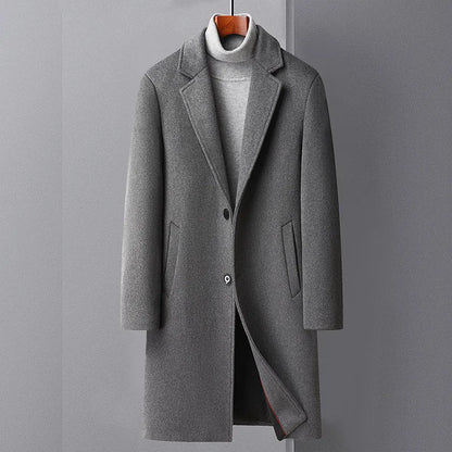 2024 new arrival long style winter jacket fashion High Quality Woolen Coat Men's Wool trench coat Men Dress Jacket Size M-4XL