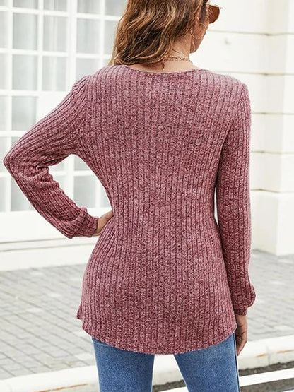 4 Colors V-Neck Knitted Top Women Elegant V-Neck T-Shirt Autumn Winter Pullover Blouse