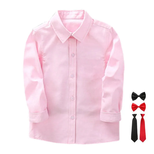 School Uniform Boys Shirts Cotton Long Sleeve Baby Toddler Teenager Party Wedding Clothes Kids Shirts For Boys Children Tops